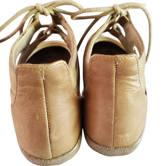 NAOT KATA Nuetral Tan Cream Snake Embossed Leather Lace-Up Sandals Women's SZ‎ 7 - Picture 6 of 10